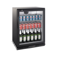 Hamoki LG128 Single Door Bottle Cooler - Commercial Back Bar Cabinet - Hinged Door - Low Height 128ltr