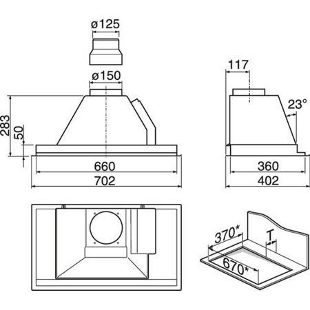 Miele DA2270 70cm Built-in Canopy Cooker Hood Stainless Steel