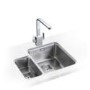 Ex Display - As New - Rangemaster Quad Undermount 340x400 160x300 1.5 Bowl RH Stainless Steel Sink