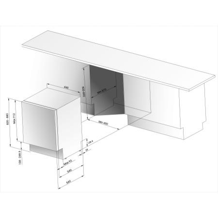 Whirlpool ADG175 45cm wide Slimline 9 Place Fully Integrated Dishwasher