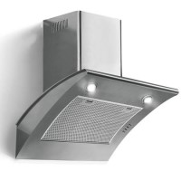 Baumatic BTC675SS Curved Angled 60cm Chimney Cooker Hood Stainless Steel