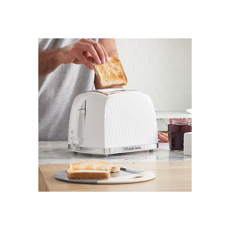 Russell Hobbs 26060 Honeycomb 2 Slice Toaster - White