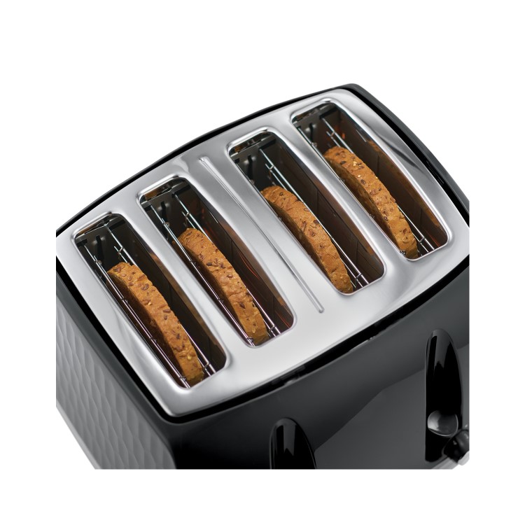 Russell Hobbs 26071 Honeycomb 4 Slice Toaster - Black