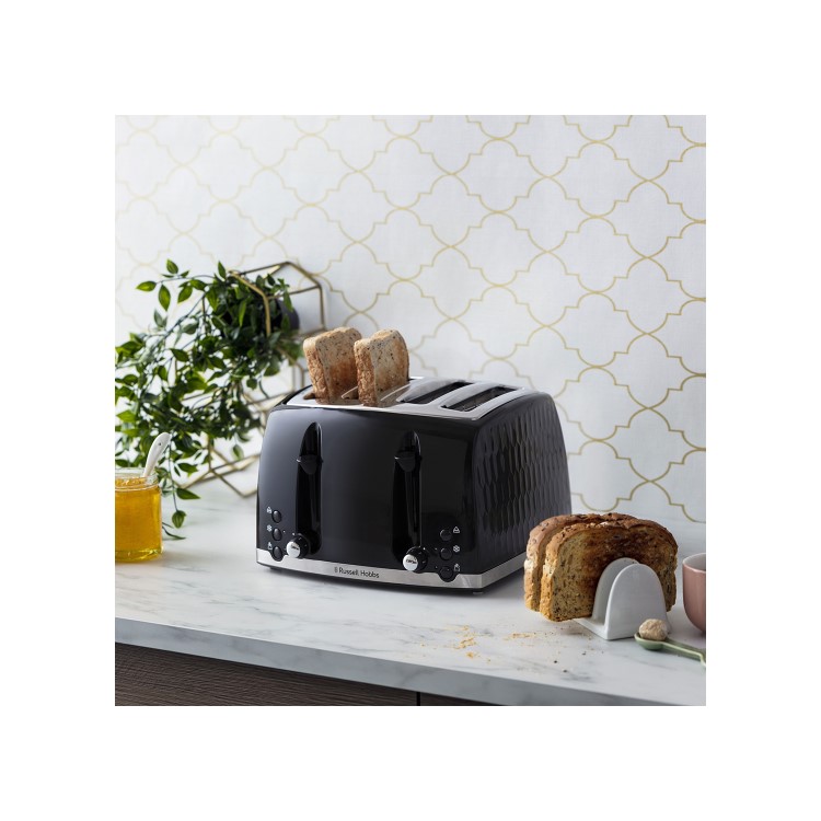 Russell Hobbs 26071 Honeycomb 4 Slice Toaster - Black