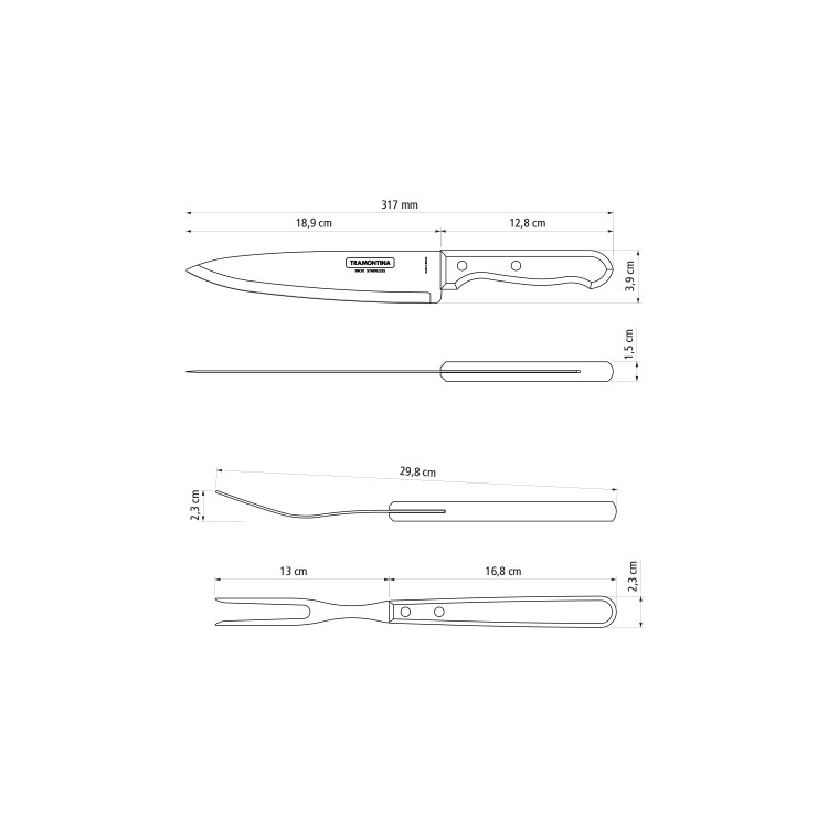 Tramontina 3 Piece Carving Set