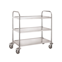 Hamoki 3 Tier Stainless Steel Clearing Trolley – Large - 845mm Wide x 940mm High