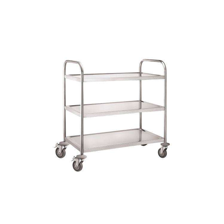 Hamoki 3 Tier Stainless Steel Clearing Trolley – Large - 845mm Wide x 940mm High