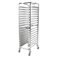 Hamoki 18 Tier Stainless Steel Clearing Racking Trolley For 1/1 GN Pans and 40cm x 60cm Trays