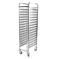 Hamoki 16 Tier Stainless Steel Catering  Clearing Racking Trolley For 1/1 GN Pans