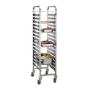 Hamoki 16 Tier Stainless Steel Catering  Clearing Racking Trolley For 1/1 GN Pans