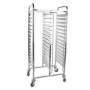 Hamoki 30 Tier - Double Row - Stainless Steel Clearing Racking Trolley For 1/1 GN Pans