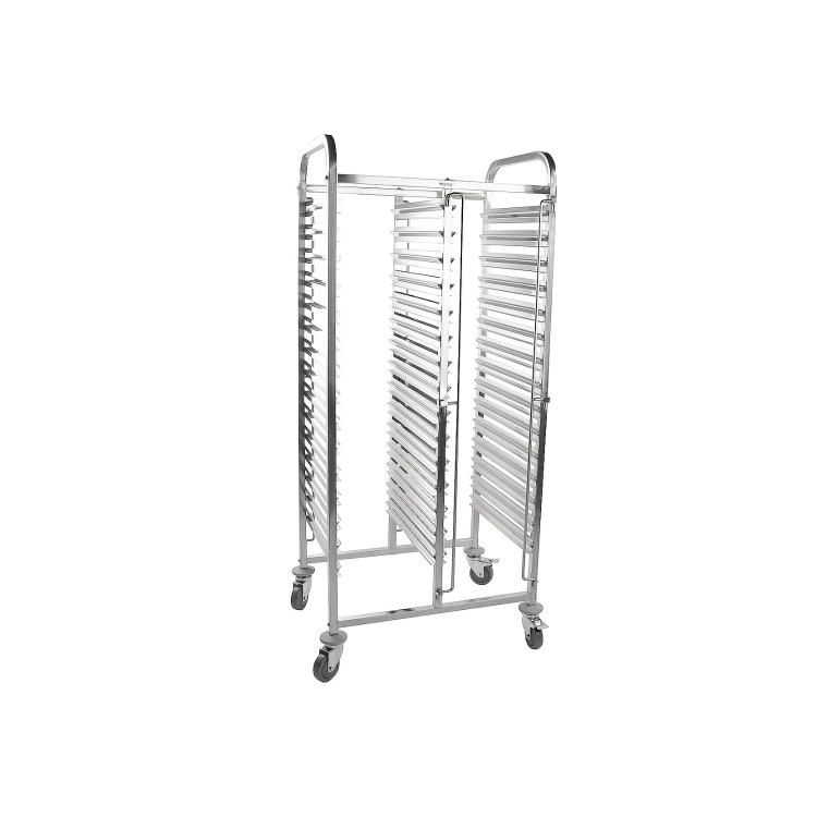 Hamoki 30 Tier - Double Row - Stainless Steel Clearing Racking Trolley For 1/1 GN Pans