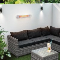 Qlima Wall Mounted Electric Patio Heater - 2kW in Silver