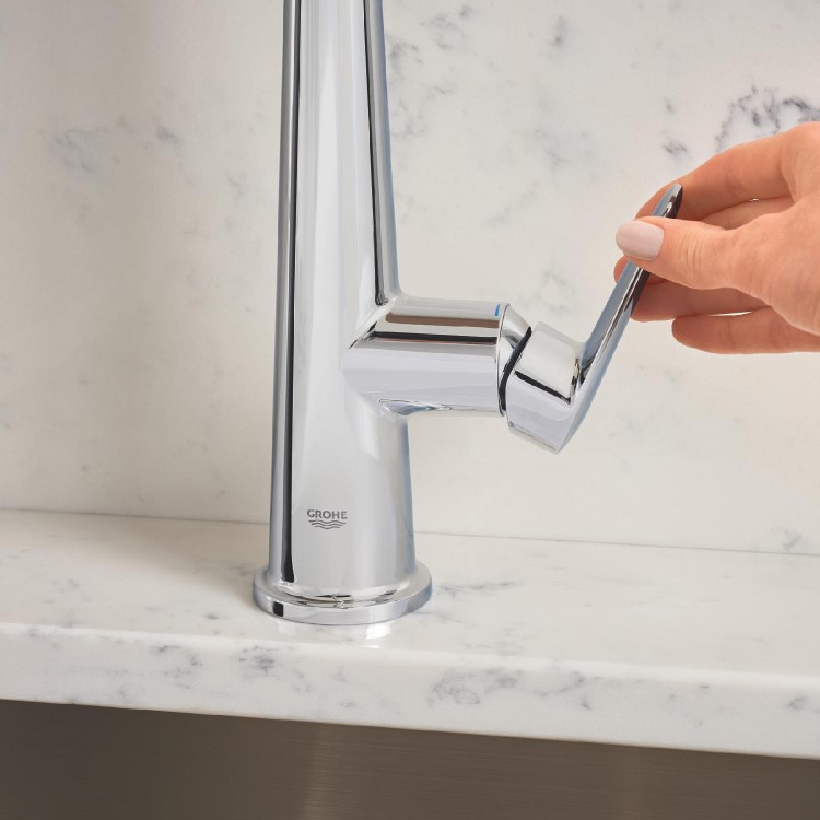 Grohe Veletto Single Lever Monobloc Pull Out Kitchen Tap- Nickel