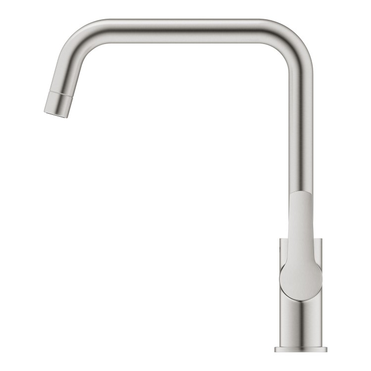 GRADE A1 - Grohe Quickfix Start Steel Single Lever Monobloc Kitchen Mixer Tap