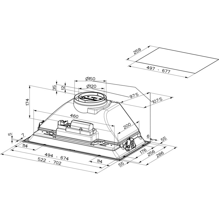 Faber Inca Smart C 70cm Canopy Cooker Hood - Grey