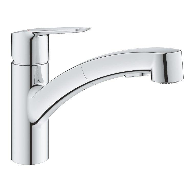 Grohe Start Quick Fix Single Lever Monobloc Pull Out Kitchen Tap- Chrome