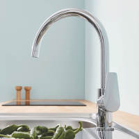 Grohe BauEdge Single Lever Monobloc Mixer Kitchen Tap- Chrome