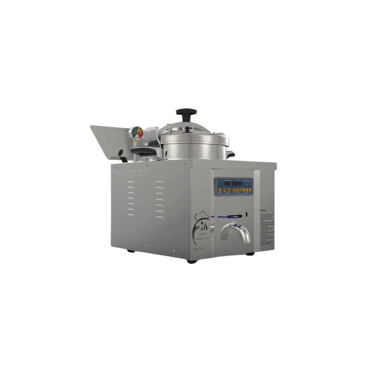 Hamoki TP-22L Commercial 22ltr Pressure Fryer - Digital Controls - Countertop - 15 Pieces Chicken - Hardwired 3.5kW