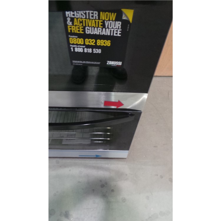 GRADE A2 - Zanussi ZCV68300XA Stainless Steel 60cm Double Oven Electric Cooker With Ceramic Hob