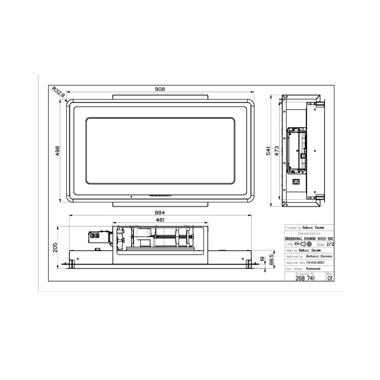 Faber Heaven Glass 3.0 90cm Ceiling Cooker Hood - White Glass