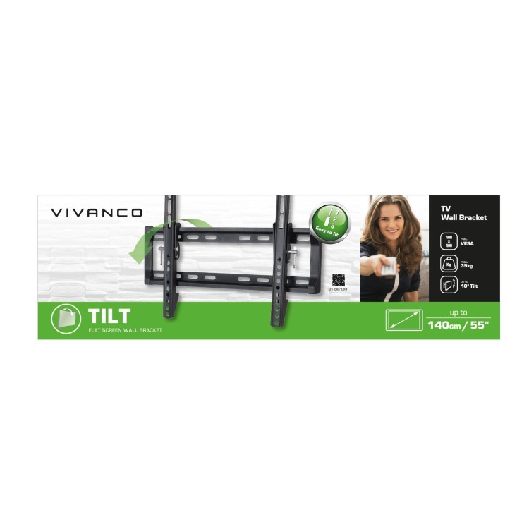 Vivanco Tilting TV Wall Bracket - Up to 55 Inch TVs