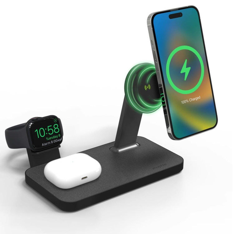 Mophie Snap+ 3in1 15W Wireless Charger for Apple iPhone / Apple Watch / Airpods - Black