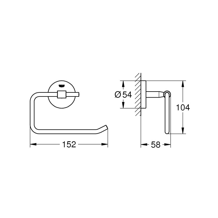 GRADE A1 - Grohe BauCosmopolitan Toilet Paper Holder