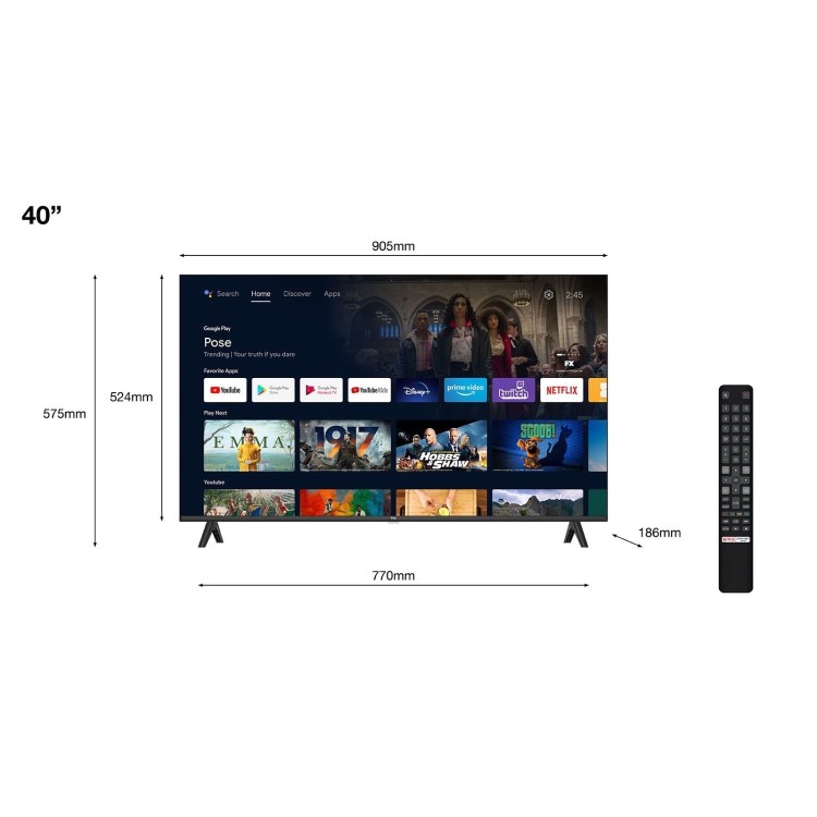 Refurbished TCL 40" Full HD Freeview LED Smart TV