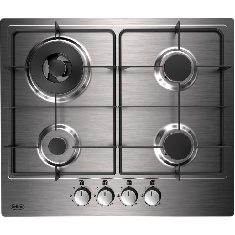 Belling 58cm 4 Burner Gas Hob - Stainless Steel