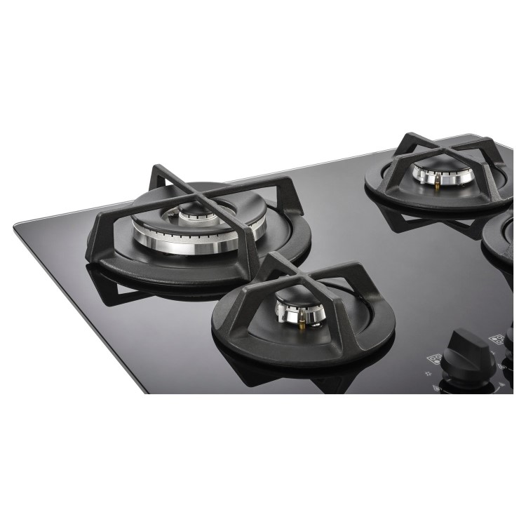 Stoves 4 Burner Gas-on-Glass Hob - Black