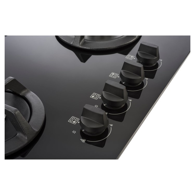 Stoves 4 Burner Gas-on-Glass Hob - Black