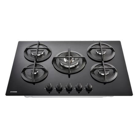 Stoves 75cm 5 Burner Gas-on-Glass Hob - Black