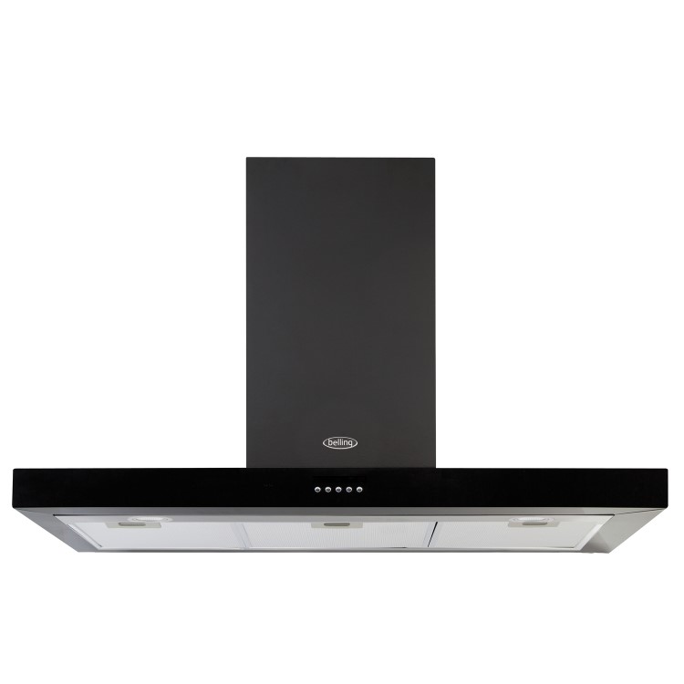 Refurbished Belling Cookcentre 110cm Flat Chimney Cooker Hood Black