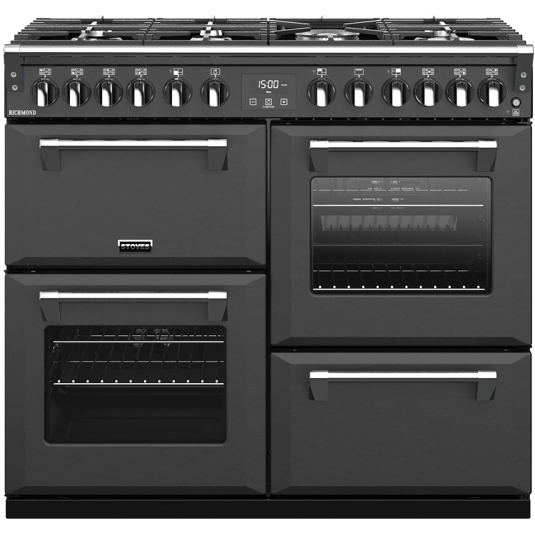 Refurbished Stoves Richmond S1000DF MK22 100cm Dual Fuel Range Cooker Anthracite Grey