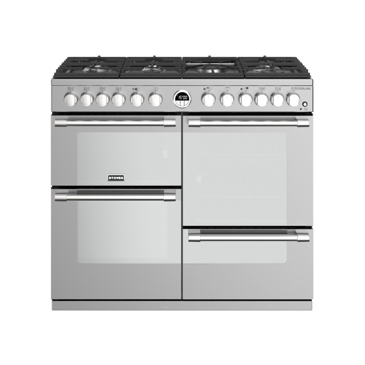 Stoves Sterling S1000DF MK 100cm Dual Fuel Range Cooker - Stainless Steel