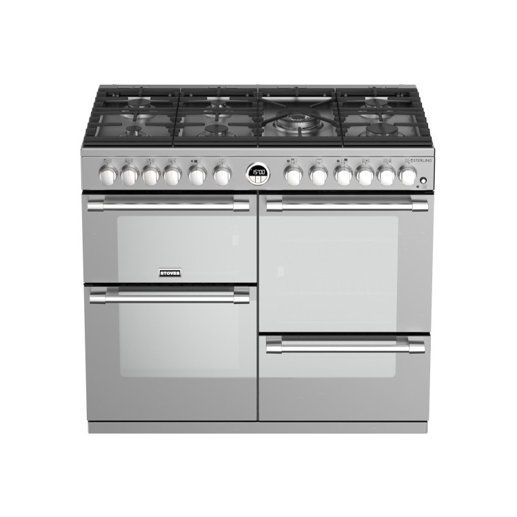 Stoves Sterling S1000DF MK 100cm Dual Fuel Range Cooker - Stainless Steel