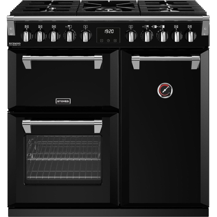 Refurbished Richmond Deluxe D900DF 90cm Dual Fuel Range Cooker Black