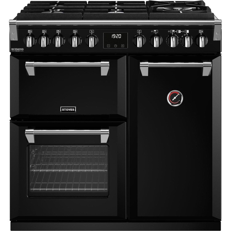 Stoves Richmond Deluxe D900DF 90cm Dual Fuel Range Cooker - Black