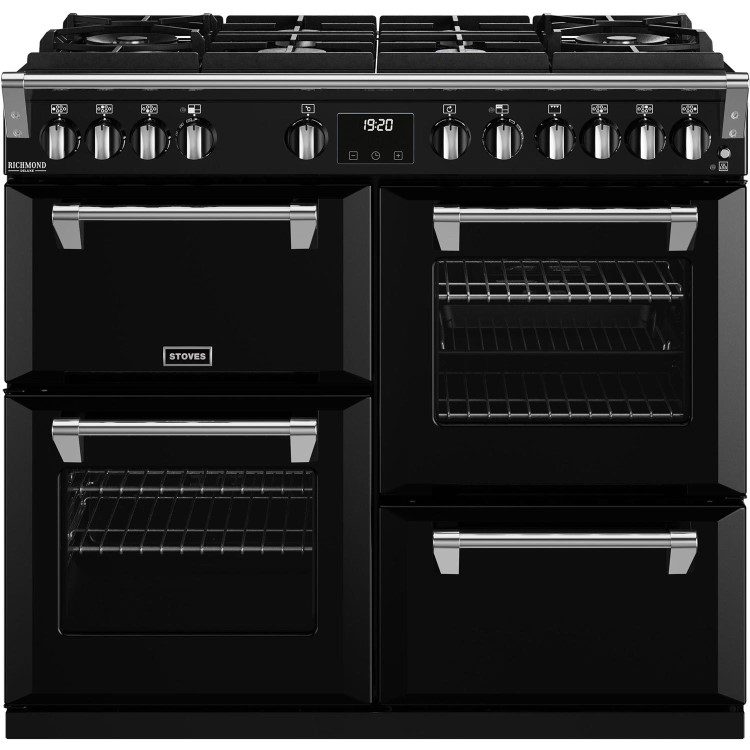 Stoves Richmond Deluxe D1000DF 100cm Dual Fuel Range Cooker - Black