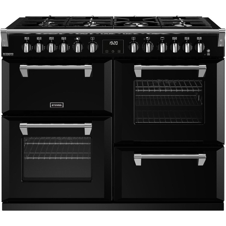 Stoves Richmond Deluxe D1100DF 110cm Dual Fuel Range Cooker - Black