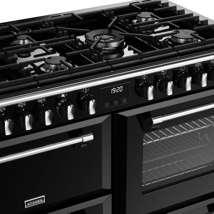 Stoves Richmond Deluxe D1100DF 110cm Dual Fuel Range Cooker - Black