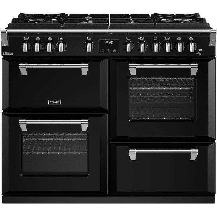 Stoves Richmond Deluxe D1100DF 110cm Dual Fuel Range Cooker - Black