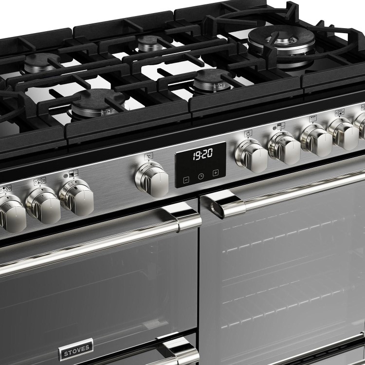 Refurbished Stoves Sterling Deluxe D1000DF 100cm Dual Fuel Range Cooker Stainless Steel