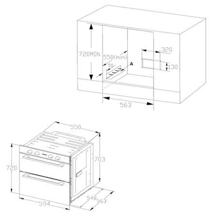 Belling Built Under Electric Double Oven - Stainless Steel