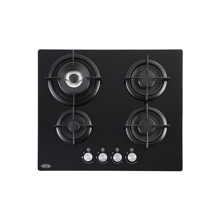 Belling 60cm Gas on Glass 4 Burner Gas Hob - Black