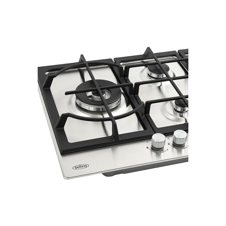 Belling 75cm 5 Burner Gas Hob With Cast Iron Pan Stands - Stainless Steel