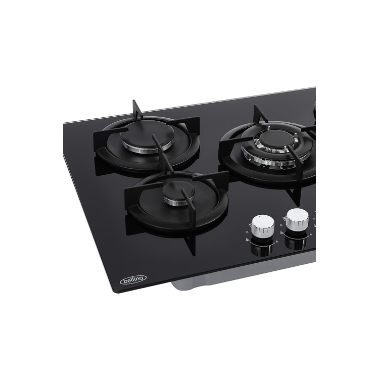 Belling 75cm 5 Burner Gas on Glass Hob - Black