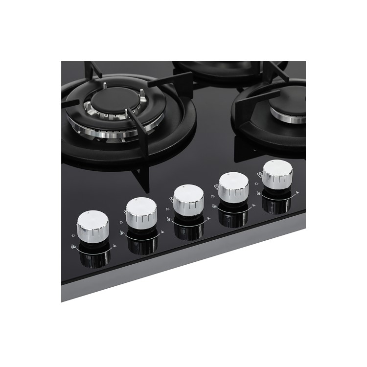 Belling 75cm 5 Burner Gas on Glass Hob - Black