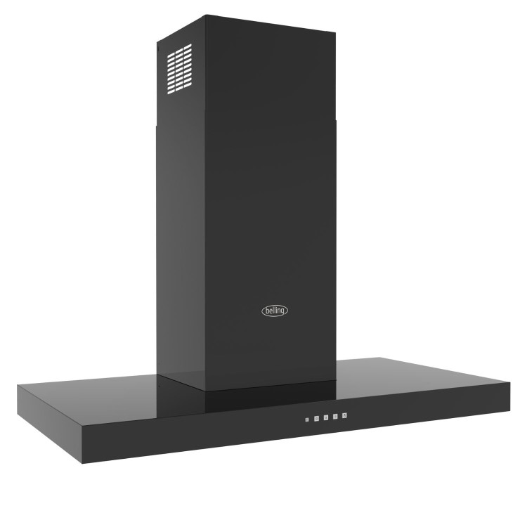 Belling 90cm CookCentre T Shape Chimney Cooker Hood - Black